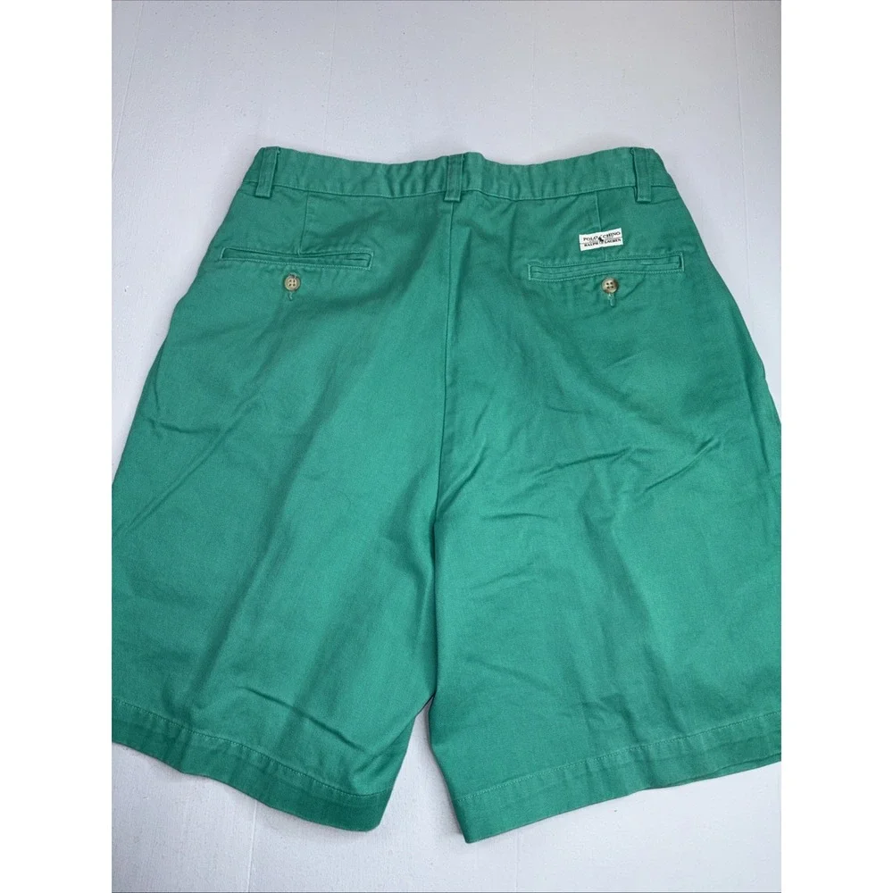 Polo Ralph Lauren Chino Shorts Men's 31 Bright Green Gordon Flat Front Chino VTG